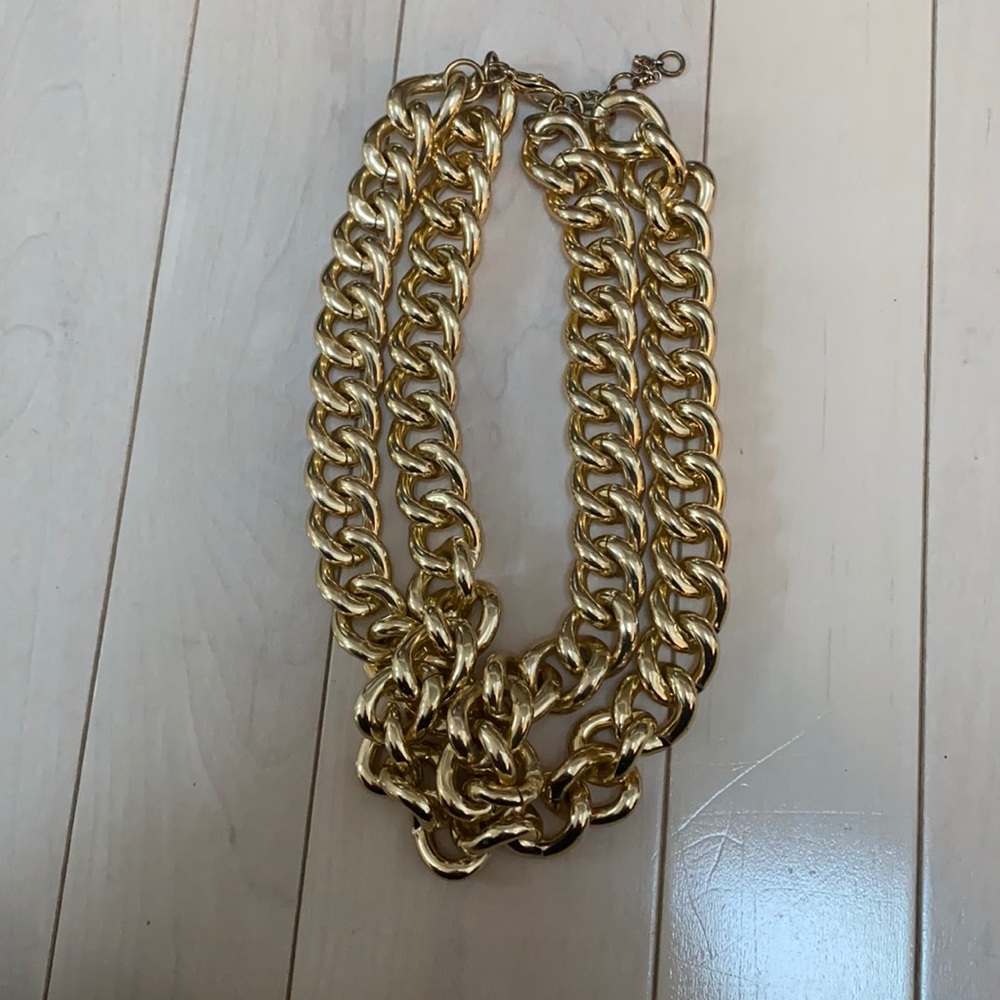 Double Gold Link Necklace